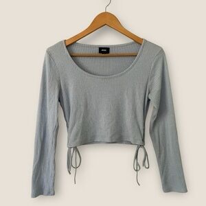 Ardene Blue Cropped Long Sleeve Top